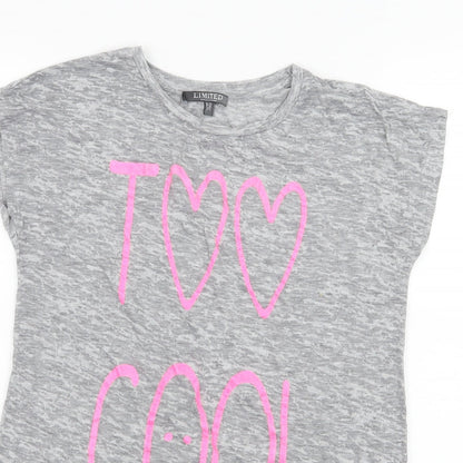 Marks and Spencer Girls Grey  Jersey Basic T-Shirt Size 11-12 Years  - Too cool