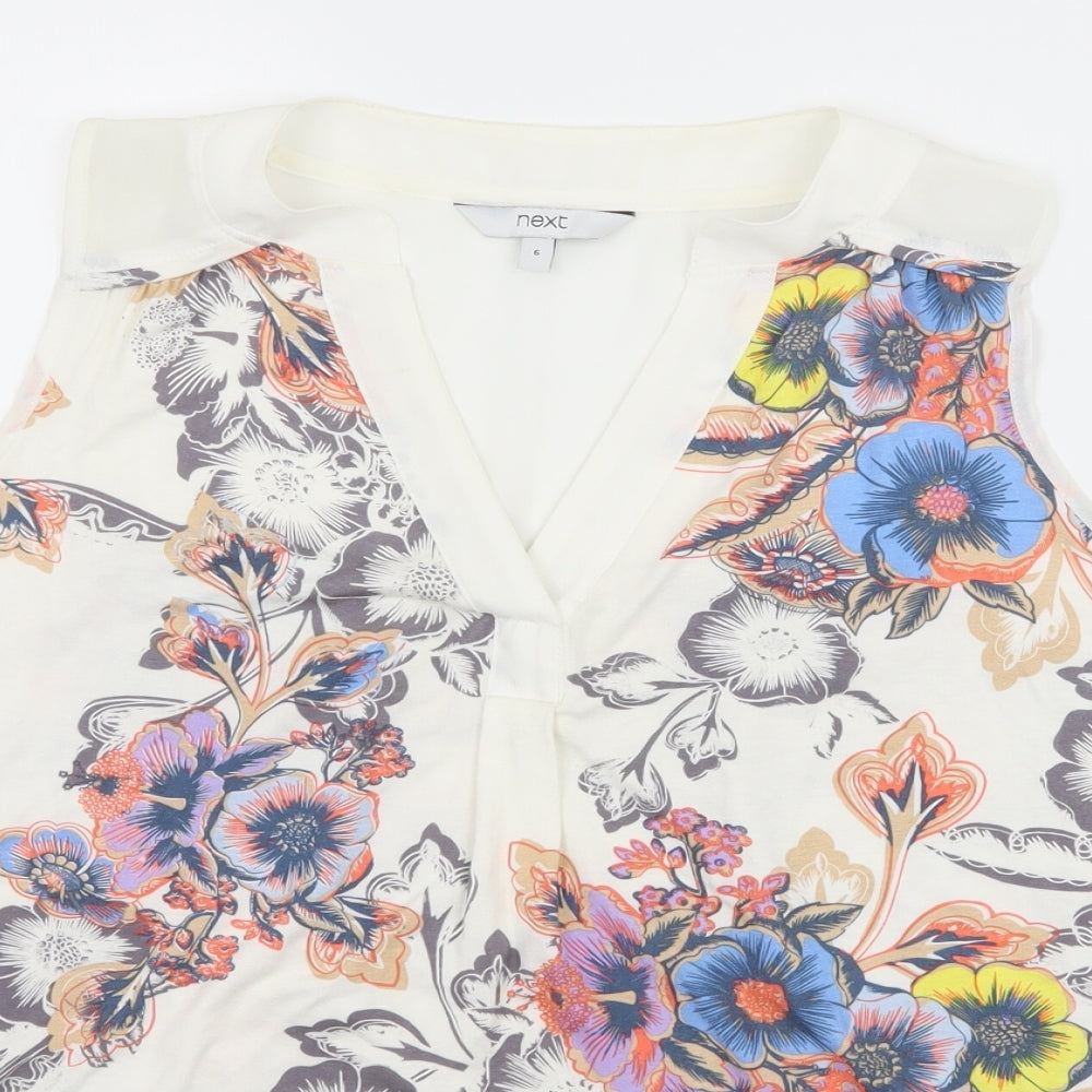 Womens UK Size 6 NEXT Ivory Basic T-Shirt