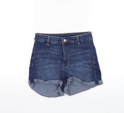 H&M Womens Blue  Denim Hot Pants Shorts Size 10