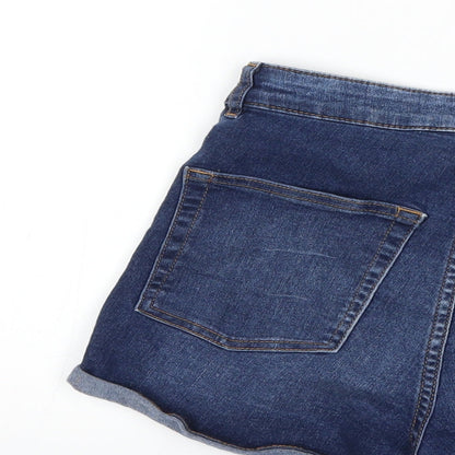 H&M Womens Blue  Denim Hot Pants Shorts Size 10
