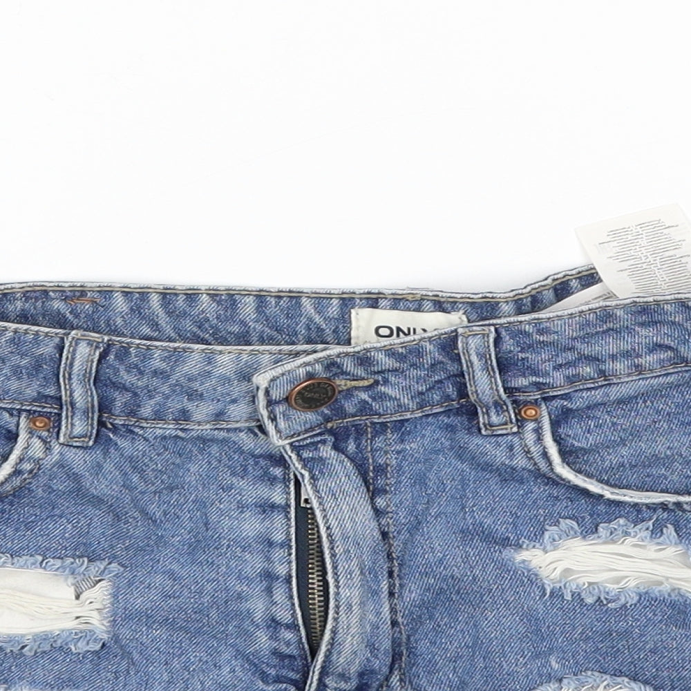 Only Womens Blue  Denim Hot Pants Shorts Size 28 in