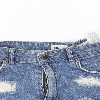 Only Womens Blue  Denim Hot Pants Shorts Size 28 in