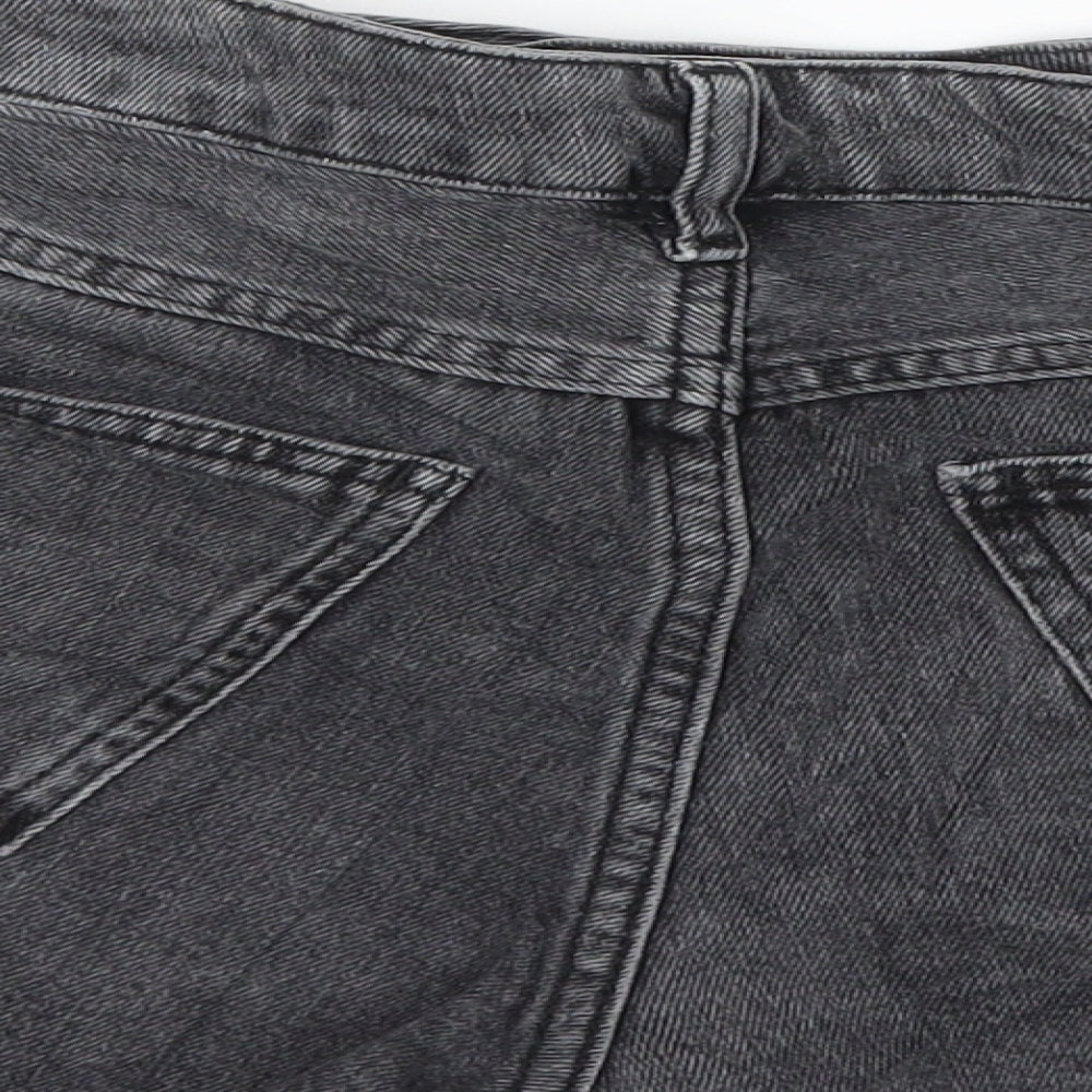 Topshop Womens Grey  Denim Hot Pants Shorts Size 10