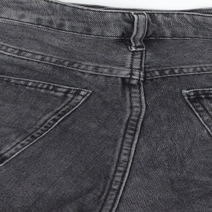 Topshop Womens Grey  Denim Hot Pants Shorts Size 10