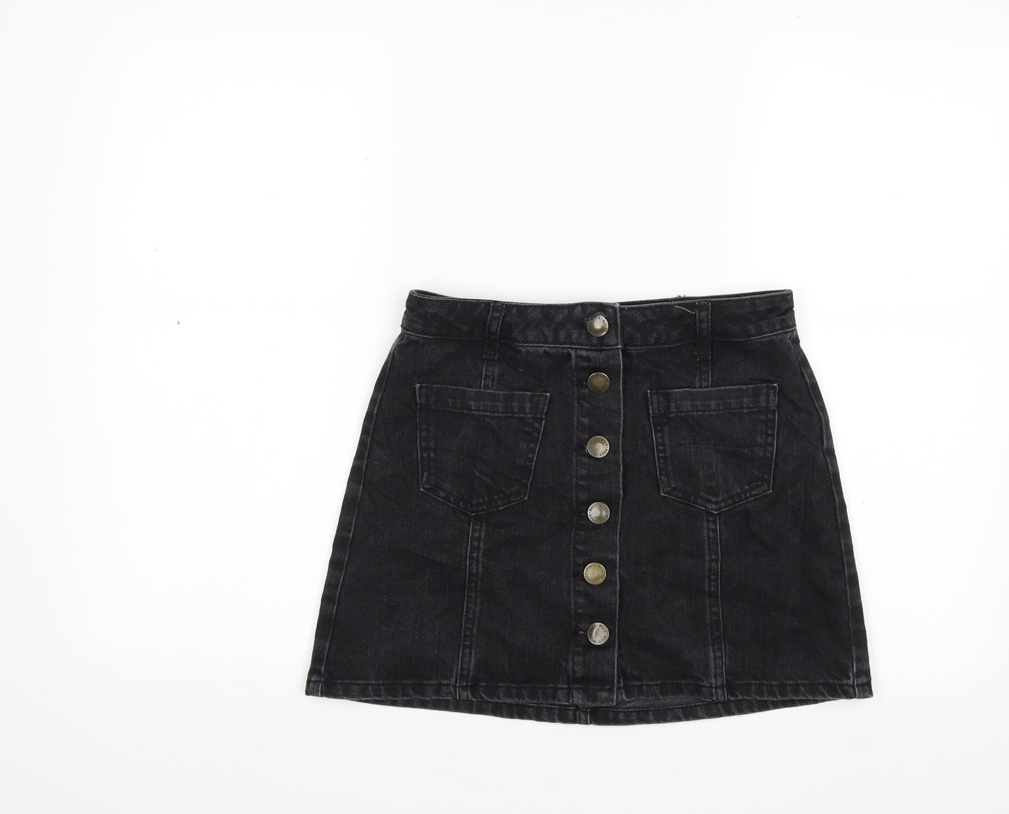 Miss Selfridge Womens Black  Denim Mini Skirt Size 8