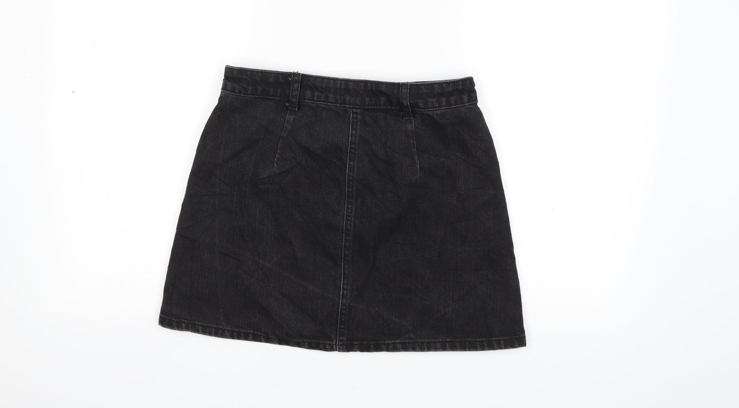 Miss Selfridge Womens Black  Denim Mini Skirt Size 8