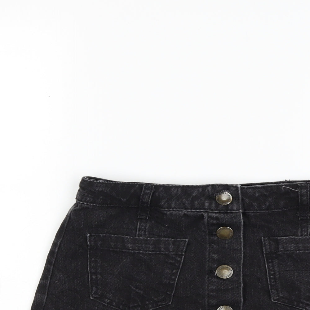 Miss Selfridge Womens Black  Denim Mini Skirt Size 8