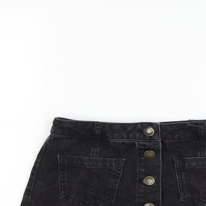 Miss Selfridge Womens Black  Denim Mini Skirt Size 8