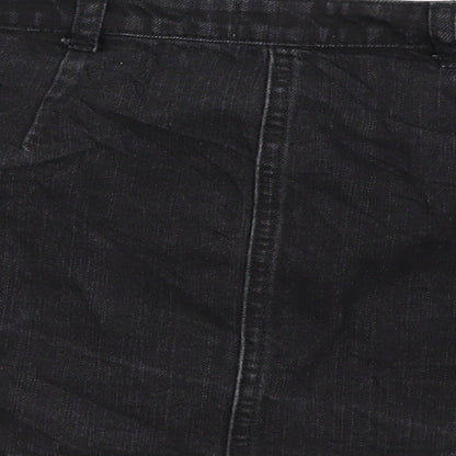 Miss Selfridge Womens Black  Denim Mini Skirt Size 8