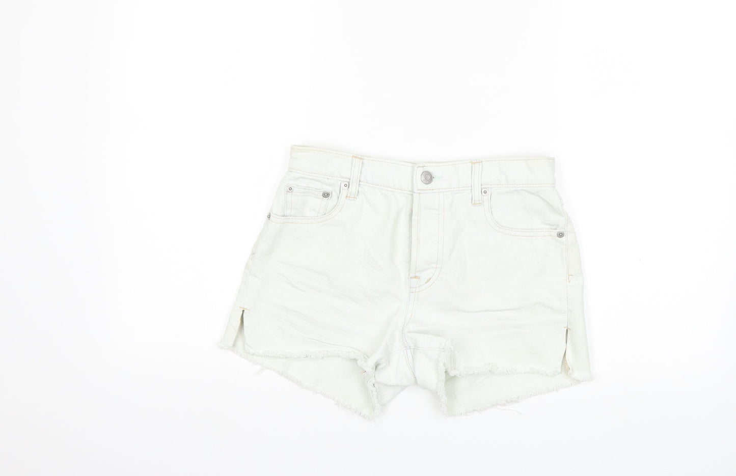 Gap Womens White  Denim Hot Pants Shorts Size 24 in