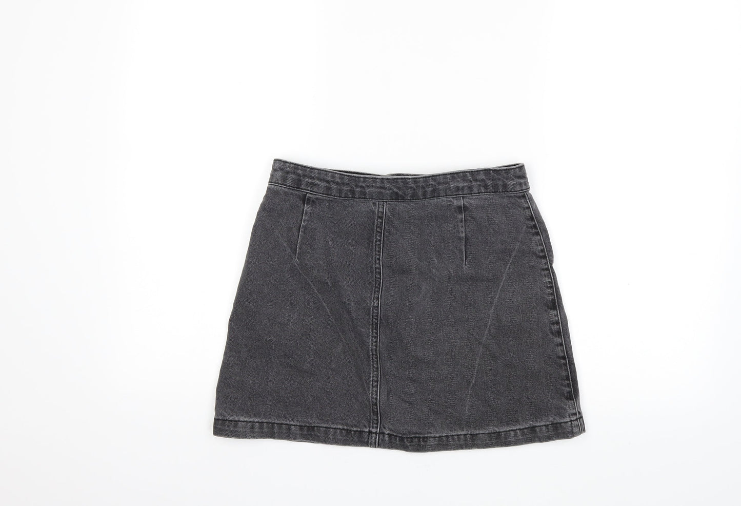 Topshop Womens Grey  Denim Mini Skirt Size 26 in