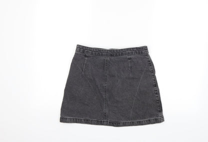 Topshop Womens Grey  Denim Mini Skirt Size 26 in