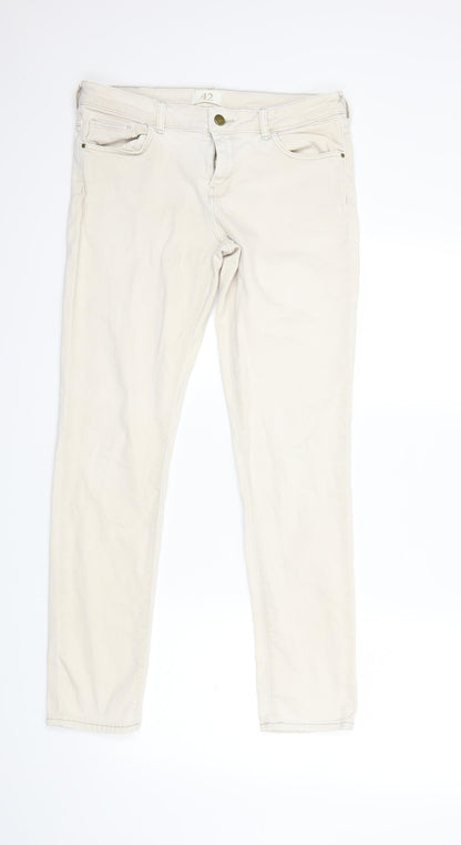Zara Womens White  Denim Skinny Jeans Size 32 in L29 in