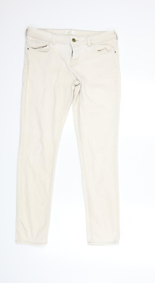 Zara Womens White  Denim Skinny Jeans Size 32 in L29 in