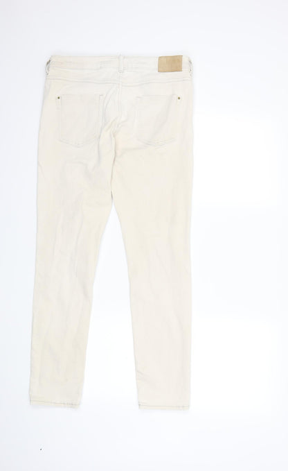 Zara Womens White  Denim Skinny Jeans Size 32 in L29 in