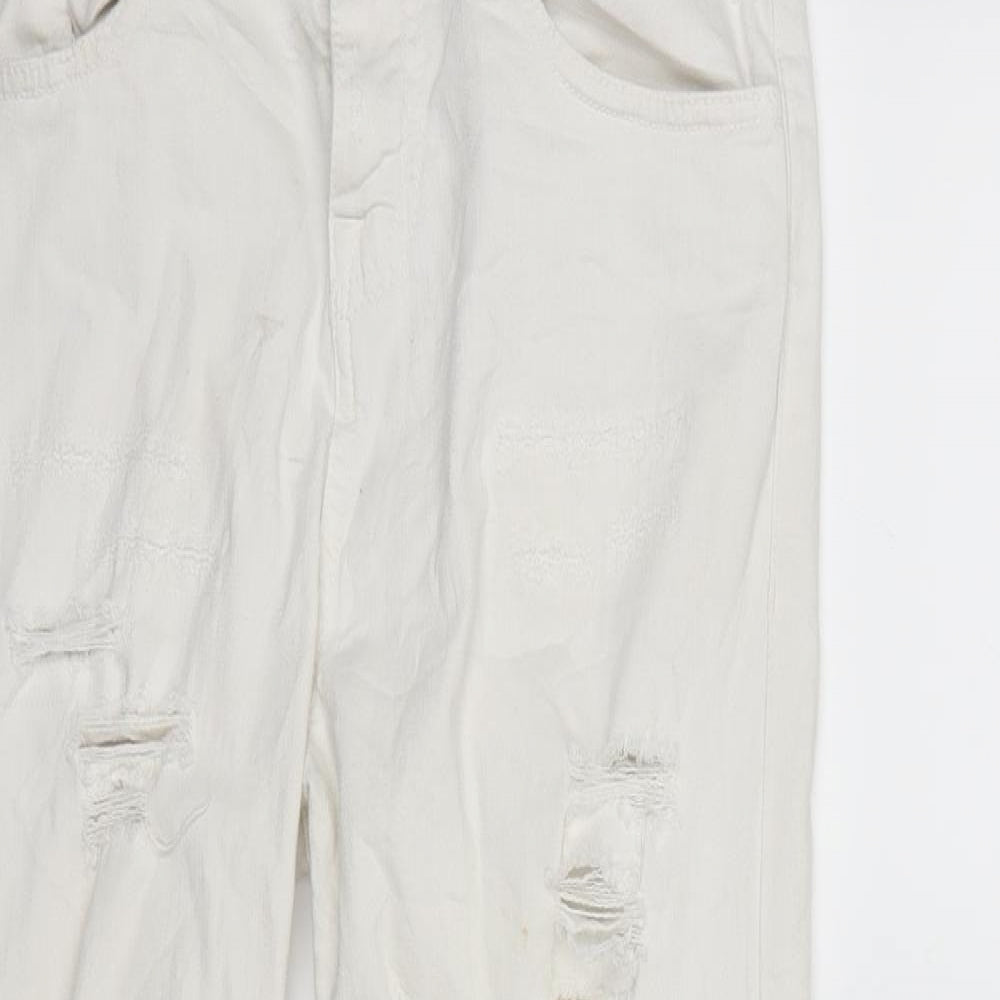PINKO Womens White  Denim Cropped Jeans Size 25 in L25 in