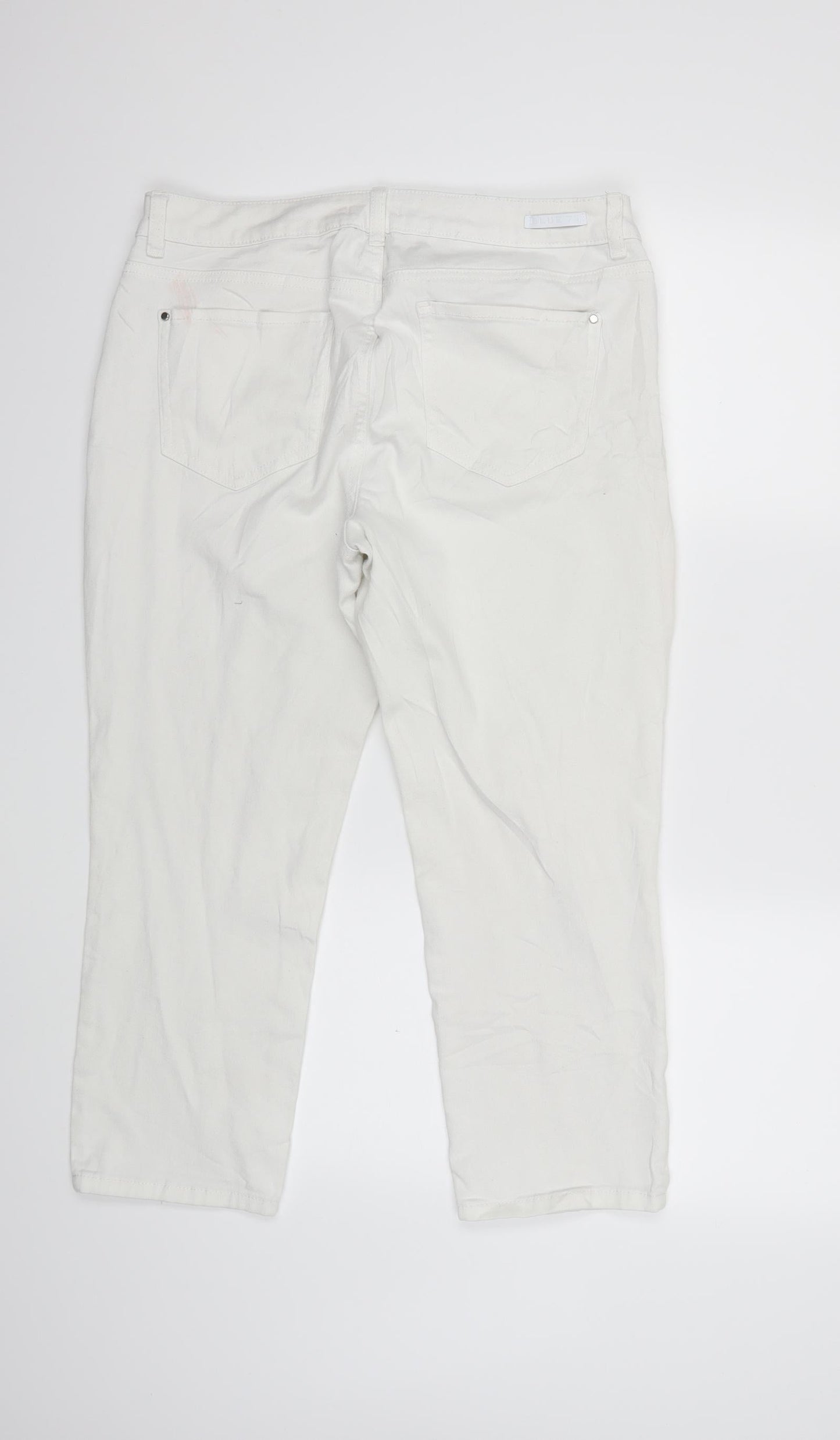 Womens UK Size 14 Blue 73 Regular Fit Straight White Jeans