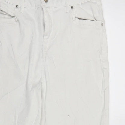 Womens UK Size 14 Blue 73 Regular Fit Straight White Jeans