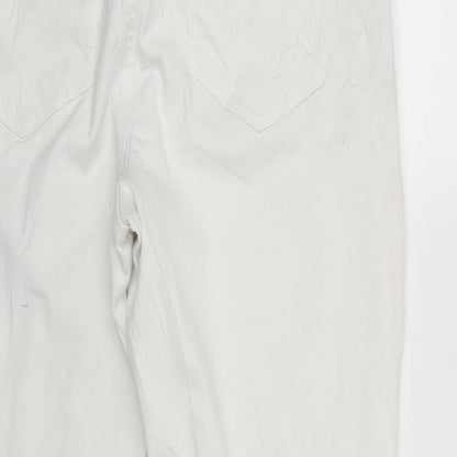 Womens UK Size 14 Blue 73 Regular Fit Straight White Jeans