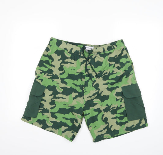 Tom Franks Mens Gold Camouflage  Bermuda Shorts Size L