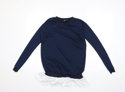 Daisy Street Womens Blue   Pullover Sweatshirt Size 8