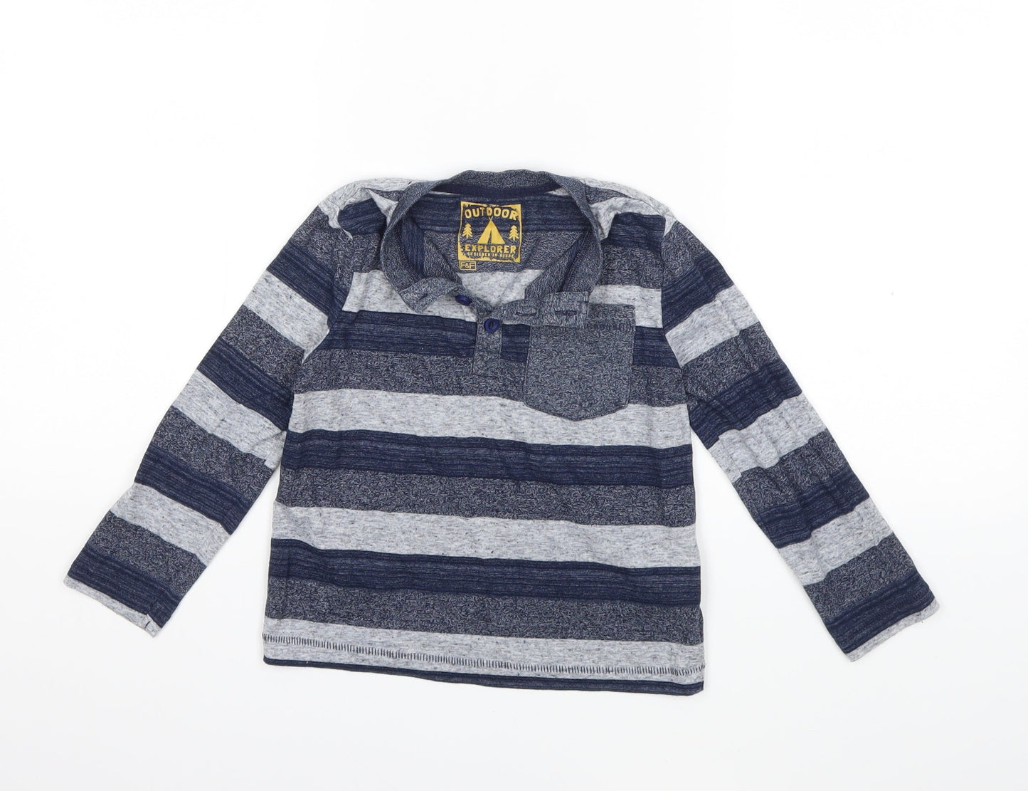 F&F Boys Blue Striped  Basic T-Shirt Size 4-5 Years