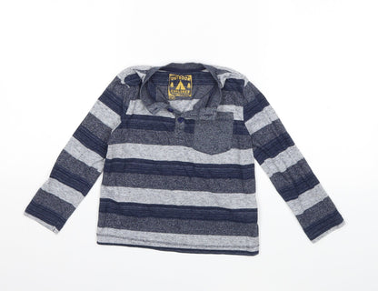 F&F Boys Blue Striped  Basic T-Shirt Size 4-5 Years