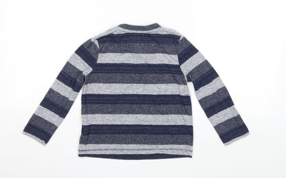 F&F Boys Blue Striped  Basic T-Shirt Size 4-5 Years
