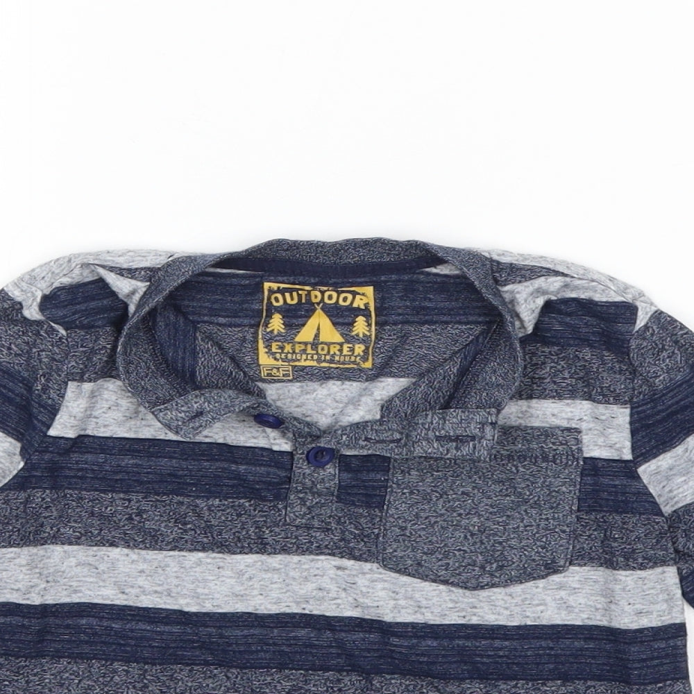 F&F Boys Blue Striped  Basic T-Shirt Size 4-5 Years