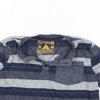 F&F Boys Blue Striped  Basic T-Shirt Size 4-5 Years
