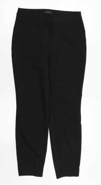 Womens UK Size 8 Papaya Regular Fit Dress Pants Black Trousers