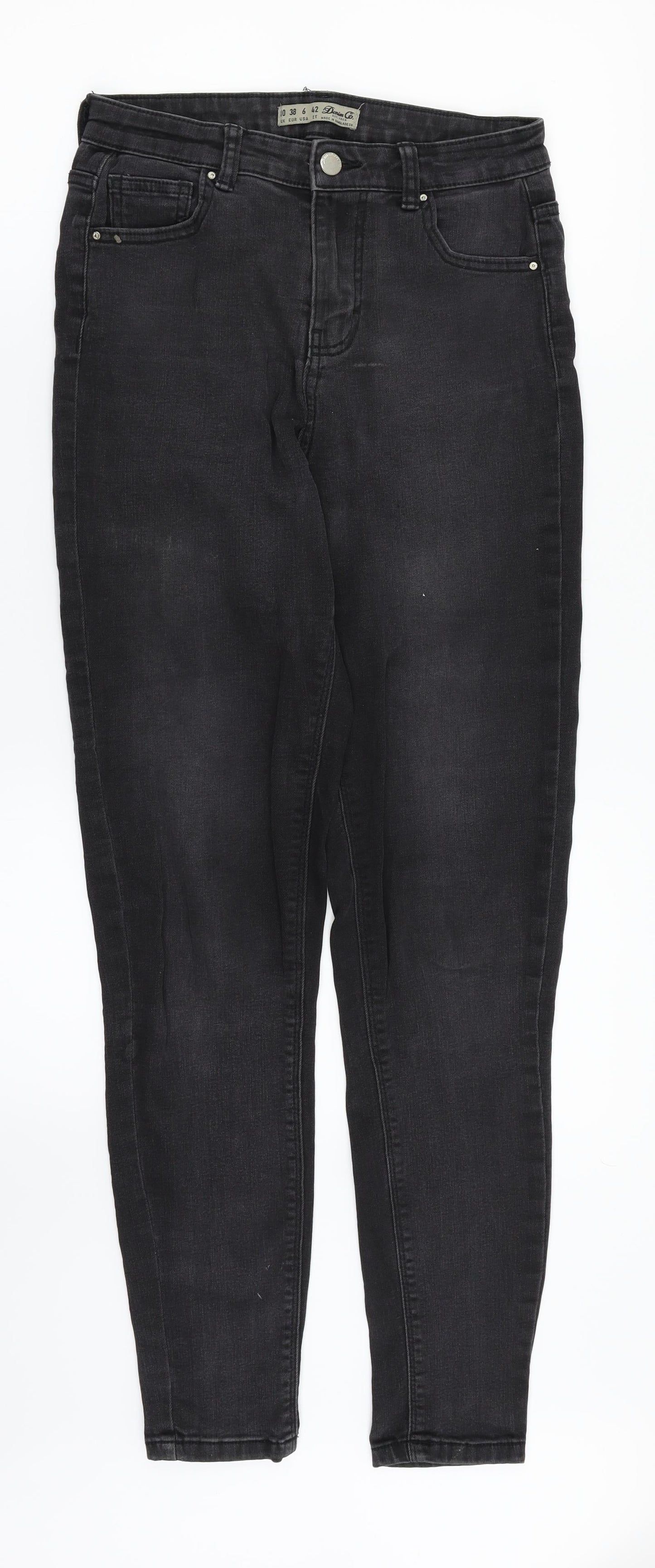 Denim & Co. Womens Black  Denim Straight Jeans Size 10 L30 in