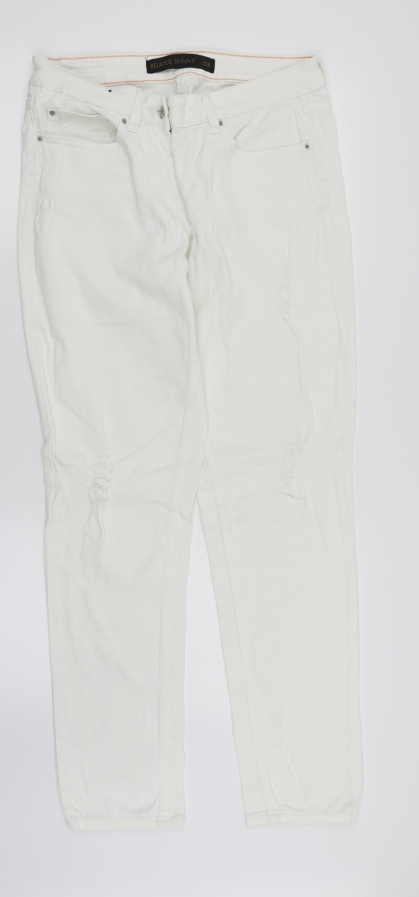 NEXT Womens White  Denim Straight Jeans Size 10 L30 in