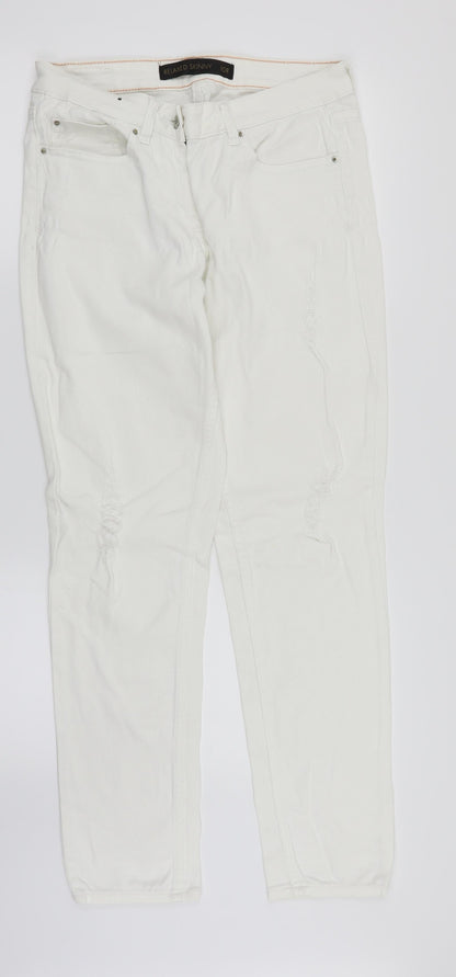 NEXT Womens White  Denim Straight Jeans Size 10 L30 in