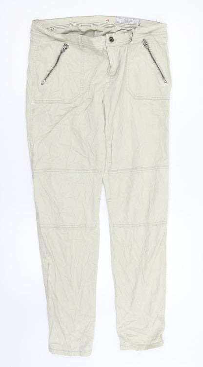 EDC Womens Beige   Cargo Trousers Size 14 L31 in