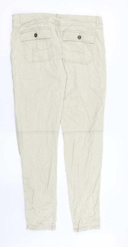 EDC Womens Beige   Cargo Trousers Size 14 L31 in