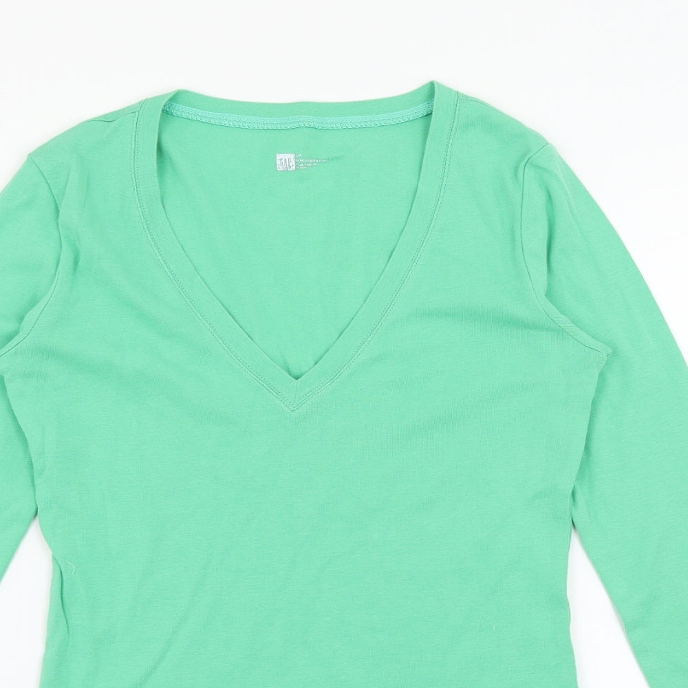 Womens UK Size S Gap Green Basic T-Shirt