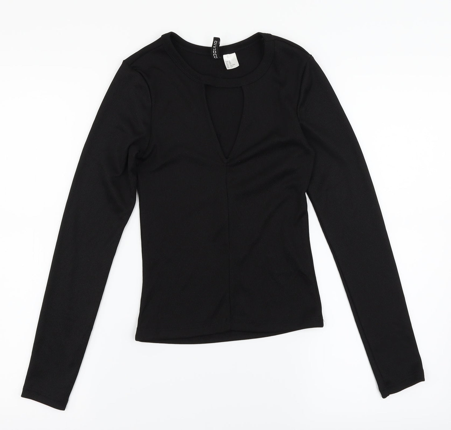 Womens UK Size XS H&M Black Basic T-Shirt