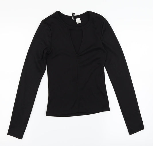 Womens UK Size XS H&M Black Basic T-Shirt