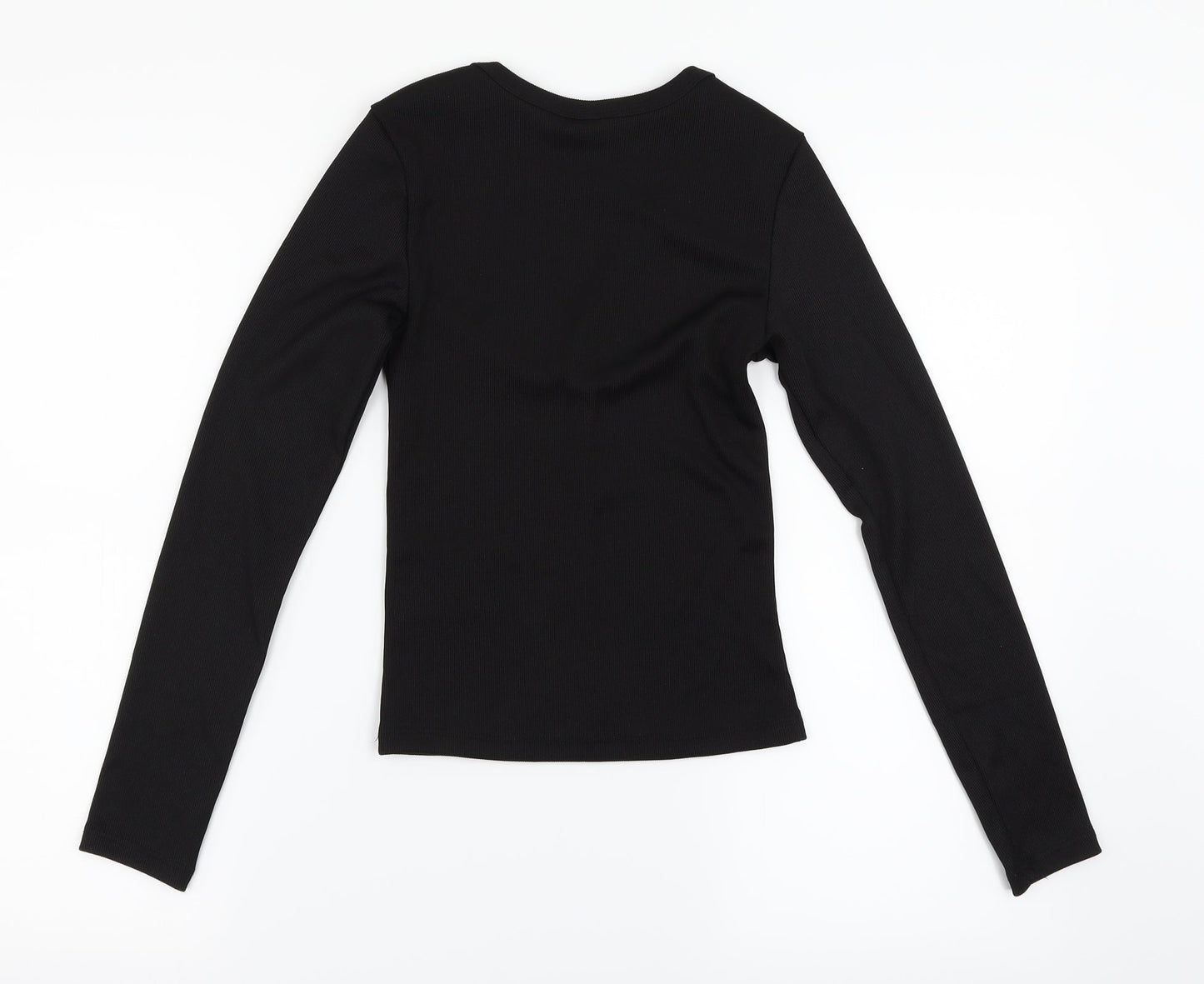 Womens UK Size XS H&M Black Basic T-Shirt