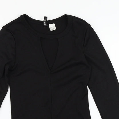 Womens UK Size XS H&M Black Basic T-Shirt