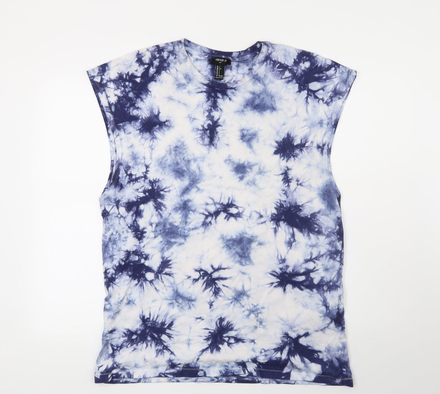 FOREVER 21 Womens Blue Geometric  Basic T-Shirt Size S