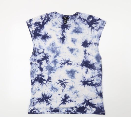 FOREVER 21 Womens Blue Geometric  Basic T-Shirt Size S