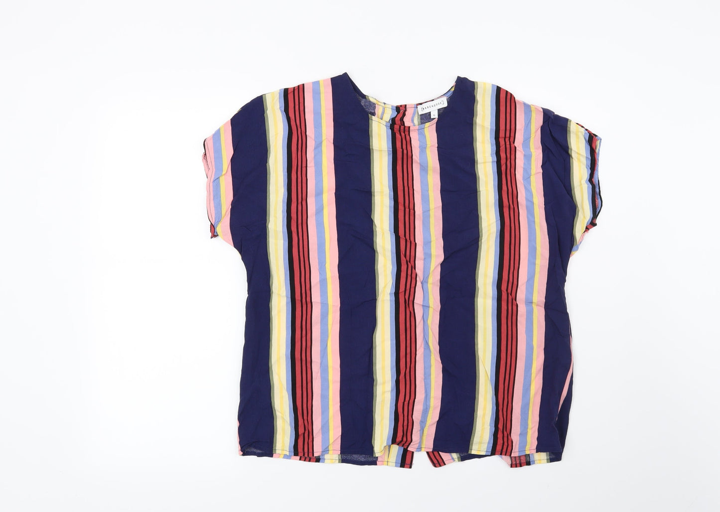 Womens UK Size 12 Warehouse Blue Basic Blouse