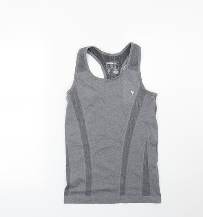 Womens UK Size 10 Workout Grey Basic T-Shirt