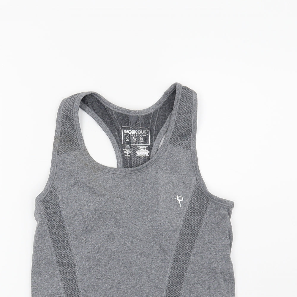 Womens UK Size 10 Workout Grey Basic T-Shirt