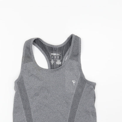 Womens UK Size 10 Workout Grey Basic T-Shirt