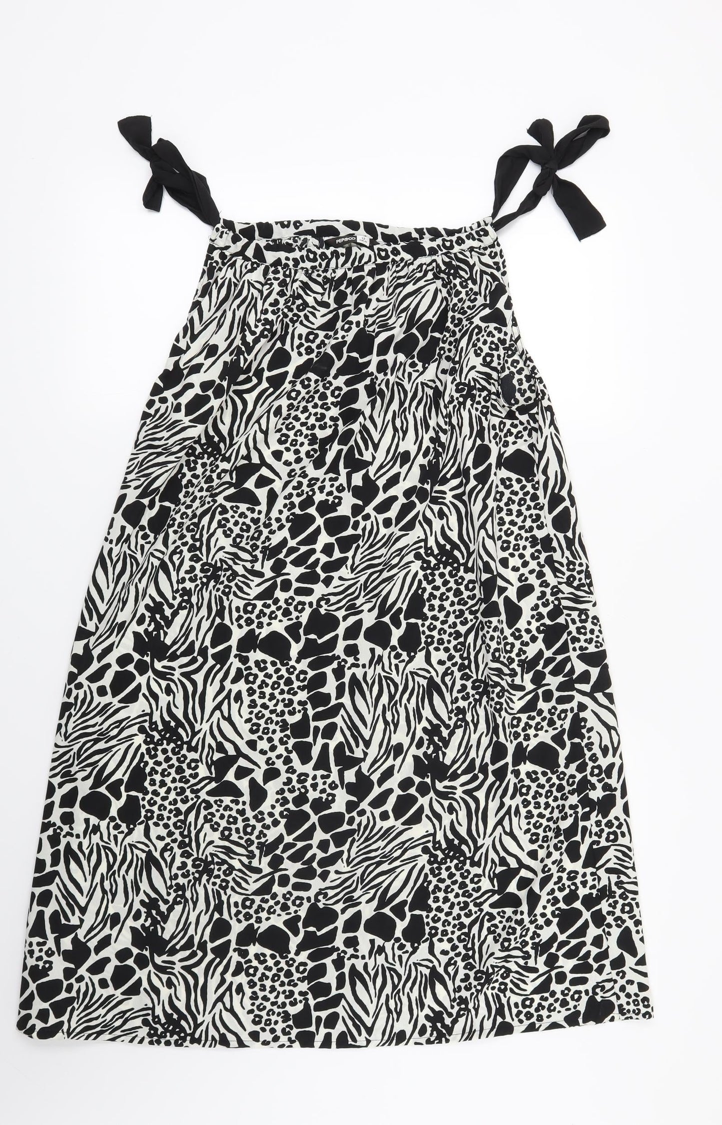 PEP & CO Womens White Animal Print  Trapeze & Swing  Size 12