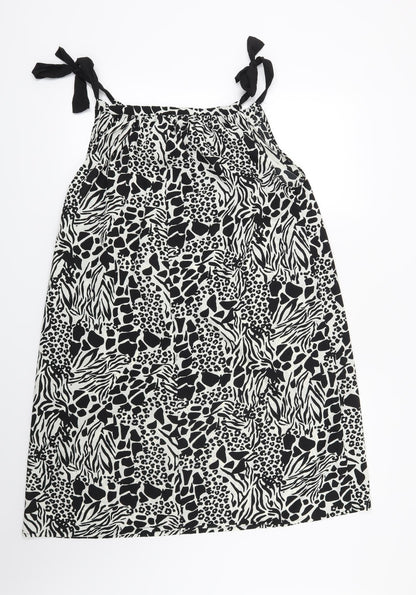 PEP & CO Womens White Animal Print  Trapeze & Swing  Size 12