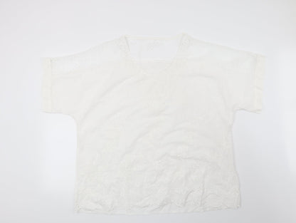 Womens UK Size 2XL Preworn White Basic Blouse